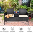 thumbnail image 4 of Gymax Cushioned Patio Rattan Seat Loveseat Sofa Table Chairs, 4 of 10