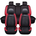 thumbnail image 3 of Maidao Car Seat Covers Leather Set Universal for Volkswagen for Golf R 2012-Present 5 Seats Waterproof Premium Leather Front and Back Seat Protectors Black and Red, 3 of 8