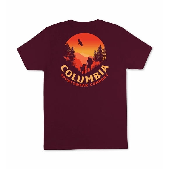 Columbia Men's Elevation Mountain Logo Graphic T-Shirt, Rich Wine, S