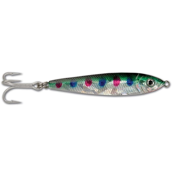 GOT-CHA JF15-BGS Jigfish Lure, 3", 1-1/2oz, Sz 4 treble hook, Black/Green/Silver