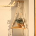 thumbnail image 4 of Macrame Wall Hanging Shelf Corner Rope Shelf Rustic Floating Shelf Planter Shelf, 4 of 8