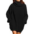 thumbnail image 1 of Women's Loose Oversize Turtleneck Wool Long Pullover Sweater Dress, 1 of 5