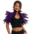 thumbnail image 1 of Fortune Cape Gothique à Plumes pour Femmes Halloween Cosplay Fête Châle à Lacets Boléro, 1 of 8