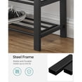 thumbnail image 4 of Boutique Home Shoe Bench with 3-Tier Shoe Rack, Padded Linen Seat and Metal Frame, Gray, 4 of 6