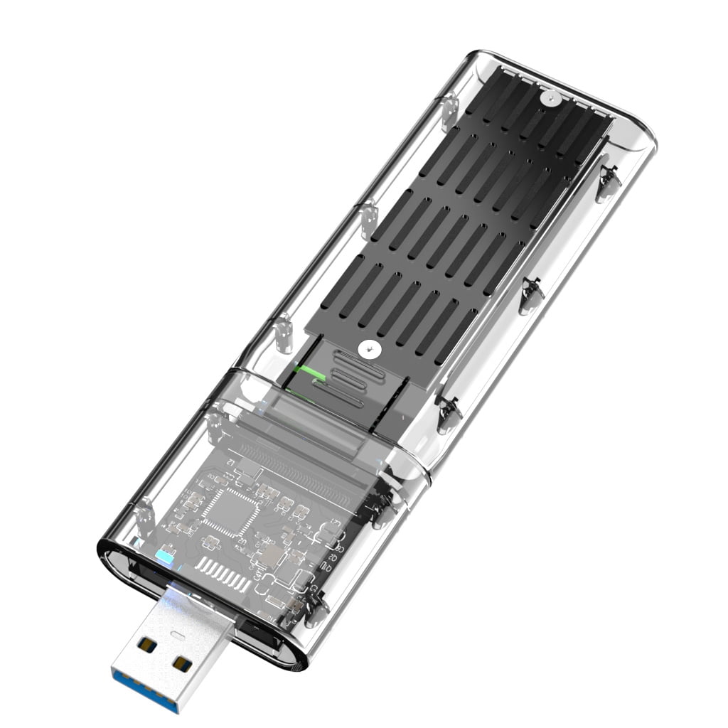 External M.2 NGFF SATA SSD Enclosure High Speed USB3.0 Gen1 5Gb/S Transparent SATA SSD Hard Drive Case for PC Black