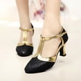 thumbnail image 2 of Chaussures de Danse pour Femmes Ballroom Tango Latin Salsa Chaussures à Paillettes Chaussure de Danse Sociale, 2 of 9