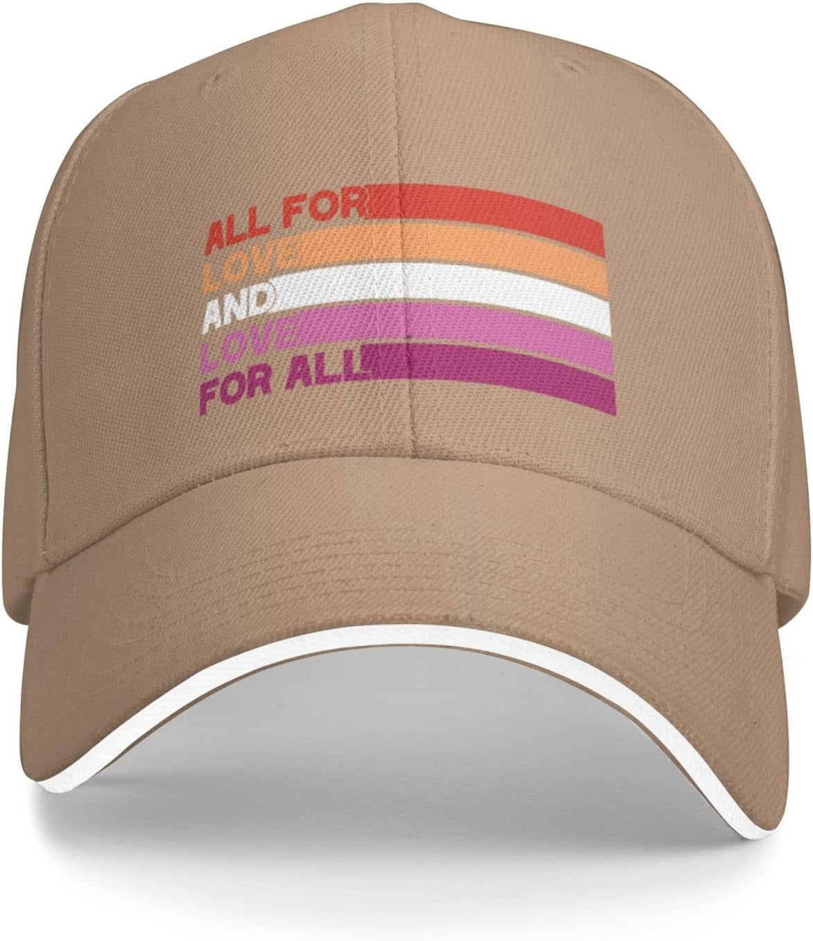 Lesbian Pride Flag Love All Trucker Hat LGBT Pride Baseball Cap Black