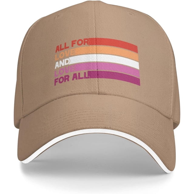 Lesbian Pride Flag Love All Trucker Hat LGBT Pride Baseball Cap Black