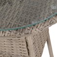 thumbnail image 3 of vidaXL Ensemble Bistro 3 Pcs avec Coussins en Rotin Poly Brun, 3 of 5
