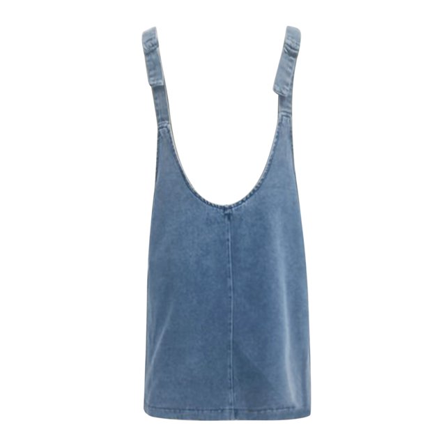 Robe Salopette 2025 pour Femmes Grande Taille Robe Nuisette Robe en Denim Robe à Bretelles avec Poche Robes pour Femme Robe Mini Ajustable