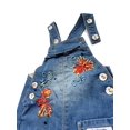 thumbnail image 4 of Kidscool Space Baby Girls Easy Diaper Changing Snap Legs Embroidered Cute Denim Overalls,Blue,9-12 Months, 4 of 6