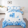 thumbnail image 1 of Erosebridal Floral Initial Bedding Twin Comforter Set,Flower Butterfly Down Comforter,Teens Bedroom Decor,Reversible,Lightweight,2-Piece, 1 of 8