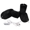 thumbnail image 1 of USB Foot Warmer Washable Massage Warm Comfortable Heated Shoes Home Use Office Black, 1 of 8