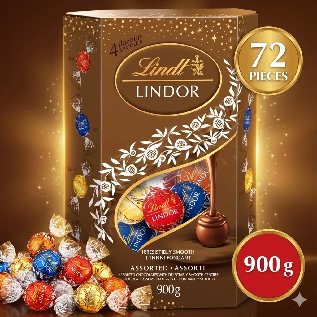 72 Pcs Assorted Lindt Lindor Assorted Chocolates Cornet, 900 g