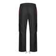thumbnail image 3 of Cargo Pants Plus Size Solid Color Softy Work Pants for Men Mid Rise Casual Loose Dress Pants Lightweight Fashion Straight Fit Daily Drawstring Comfy Pants(Red,L), 3 of 4
