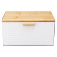 thumbnail image 2 of Wooden Bread Box, Large Capacity Modern Metal Bread Box For Kitchen Countertop, Heavy Duty Bread Storage Container With Bamboo Wood Cutting Board Lid, Food Storage Bin, 2 of 8