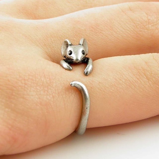 Iumwxz Little Mouse Ring, The New Alloy Mouse Opening Ring Is Adjustable