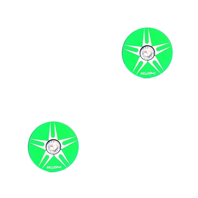 Guardoinrt RISK Road Bike Rustproof Good Sealing Headset Cover Aluminum Alloy Stem Top Caps with Bolt for Cycling Headset Accessories Green Star Thorn 2Set