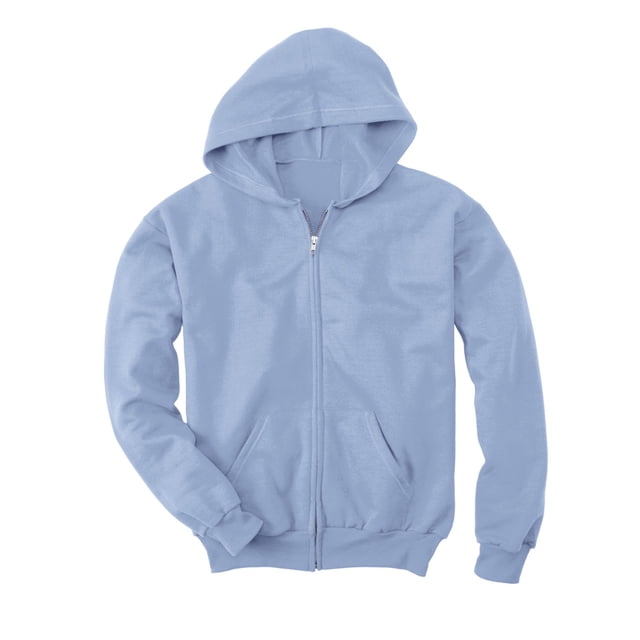 Hanes Comfortblend EcoSmart Kids` Full-Zip Hoodie Sweatshirt, S, Light Blue