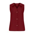 thumbnail image 4 of Tank Top for Women, Womens Solid Button V-Neck Tank Top, 4 of 7
