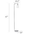 thumbnail image 3 of All the rages LF2009-CHR Simple Designs Modern Iron Lantern Floor Lamp with Glass Shade, Chrome, 3 of 5