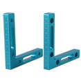 thumbnail image 1 of 2Pcs/Set Aluminum Alloy Carpenter 90 Degree Right Angle Positioner Clamps Woodworking Tool Blue, 1 of 5