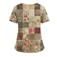 thumbnail image 3 of Ktyne Tuniques de Sarrau pour Femmes à Col en V Sarraus Médicaux à Manches Courtes Extensibles Blouse d'Infirmière Décontractée Tuniques de Sarrau avec Poche Brun Pâle TG, 3 of 4