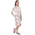 thumbnail image 2 of Bimba Chemise de Nuit à Col Rabattu Imprimé Floral Vert Menthe pour Femmes - 10, 2 of 5