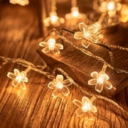 Floral String Lights | Flower Shaped Led Fairy Lights | Copper Wire Decorative Lights for Indoor Outdoor Use | Warm Glow Lighting for Home, Garden, Wedding, Patio, Party, and Holiday Decor