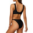 thumbnail image 4 of Charmo Haut de Bikini Sportif pour Femmes Ensemble String Bas Maillot de Bain Découpé, 4 of 8
