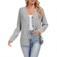 thumbnail image 2 of CFLVAEK Cardigan Sweaters for Women Ribbed Knit Button Down Loose Fitted Long Sleeve Cardigans Fall Trendy Cardigan Sweater Gray M, 2 of 6
