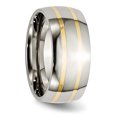 thumbnail image 4 of Titanium 14k Gold Inlay 10mm Ring Man Wedding Precious Metal   For Dad Mens  For Him, 4 of 10