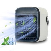 Portable Air Conditioner Rechargeable Air Cooler Fan Air Conditioner Fan with Function Cooling Humidifier Filtration 3 Speeds Colorful Night Light