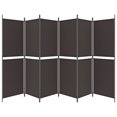 thumbnail image 2 of vidaXL 6-Panel Room Divider Brown 300x180 cm Fabric, 2 of 5