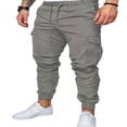 thumbnail image 4 of Men‘s Cargo Pants Slim Fit Sweatpants Jogger Drawstring Elastic Outdoor Trousers with Pockets, 4 of 6