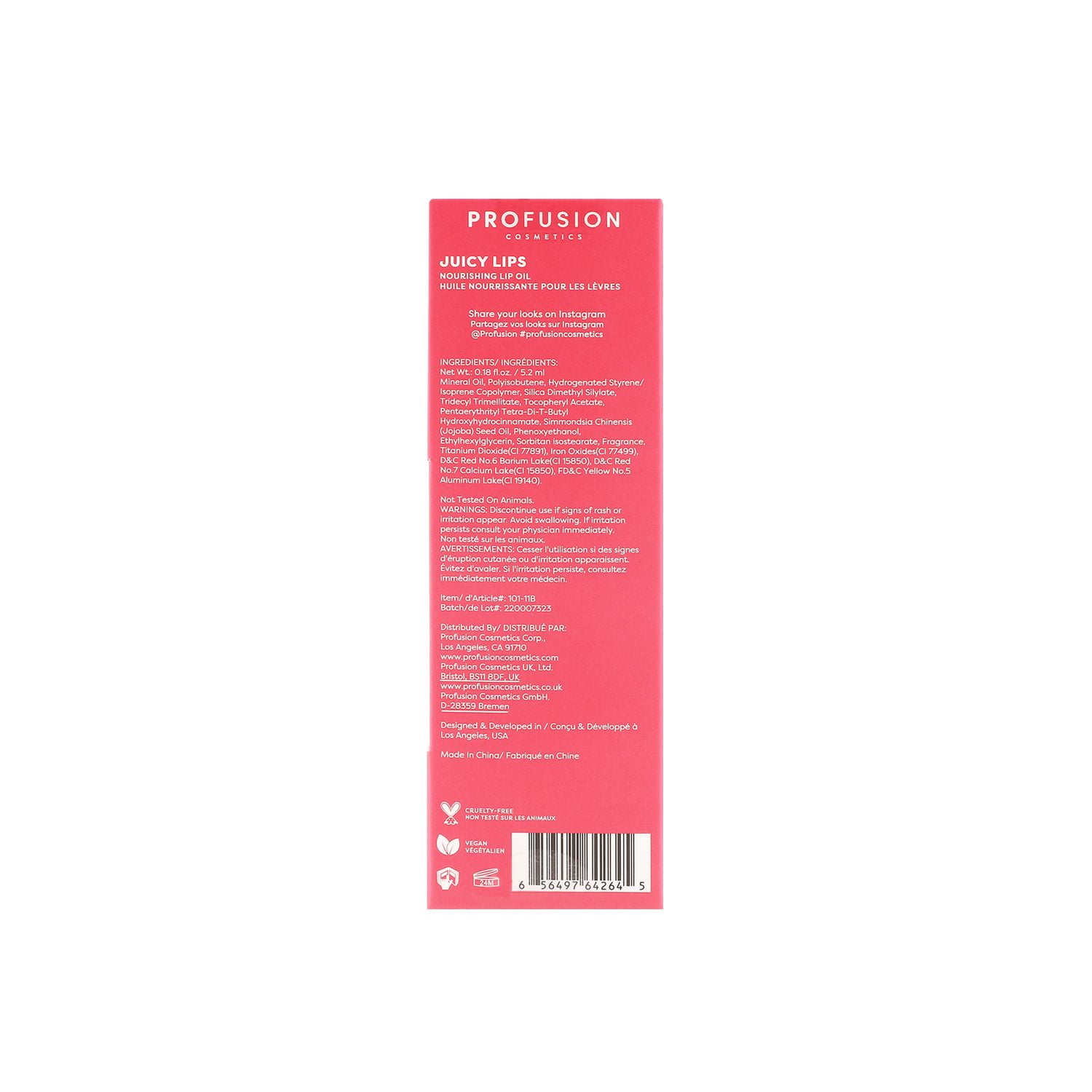 Profusion Cosmétiques | lèvres juteuses, huile à lèvres, Melon d'eau sauvage, 1 compte. 0.18 Fl. Oz.