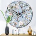 thumbnail image 1 of Designart "Chinoiserie Featuring Birds and Peonies XIII" Floral Oversized Wall Clock, 1 of 6