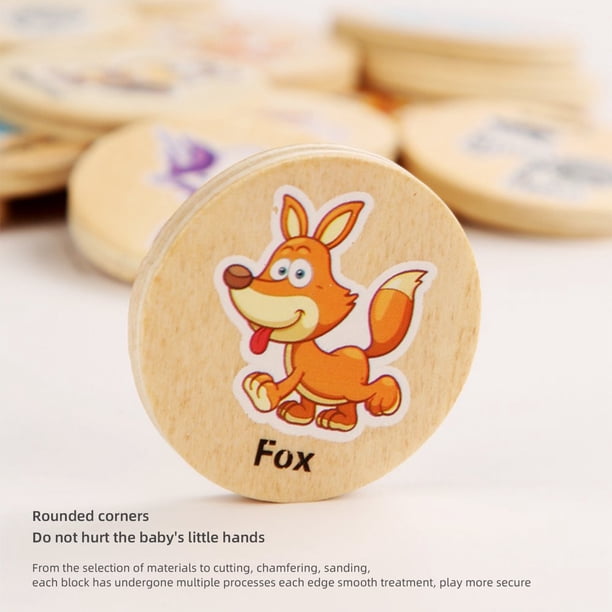 Toyssa 30 Pièces Jeu De Mémoire En Bois – Cartes Animaux Pour Enfants 2 3 4 5 Ans – Jouet Montessori Éducatif – Cadeau Anniversaire Garçon Fille