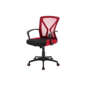 Monarch Specialties - Office Chair, Adjustable Height, Swivel, Ergonomic, Armrests, Computer Desk, Work, Red Mesh, Black Metal, Contemporary, Modern