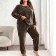 thumbnail image 1 of Ounisa Women Plus Size Pajama Set, Long Sleeve Button-Down Soft Comfy Two-Piece Sleepwear Lounge Set, 1 of 5