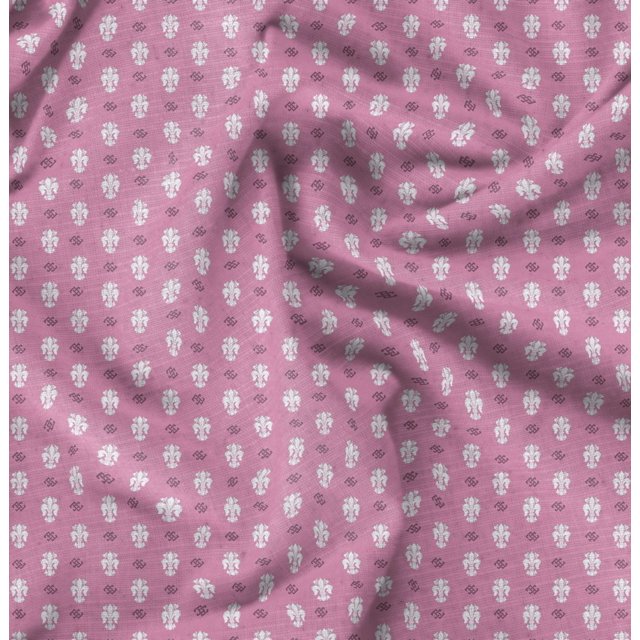 Soimoi Poly Georgette Fabric Fleur_de_lis Damask Print Sewing Fabric Yard 42 Inch Wide