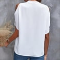 thumbnail image 3 of FAIWAD Summer Tops for Women Off The Shoulder V Neck Shirts Solid Color Going Out Blouses, 3 of 3