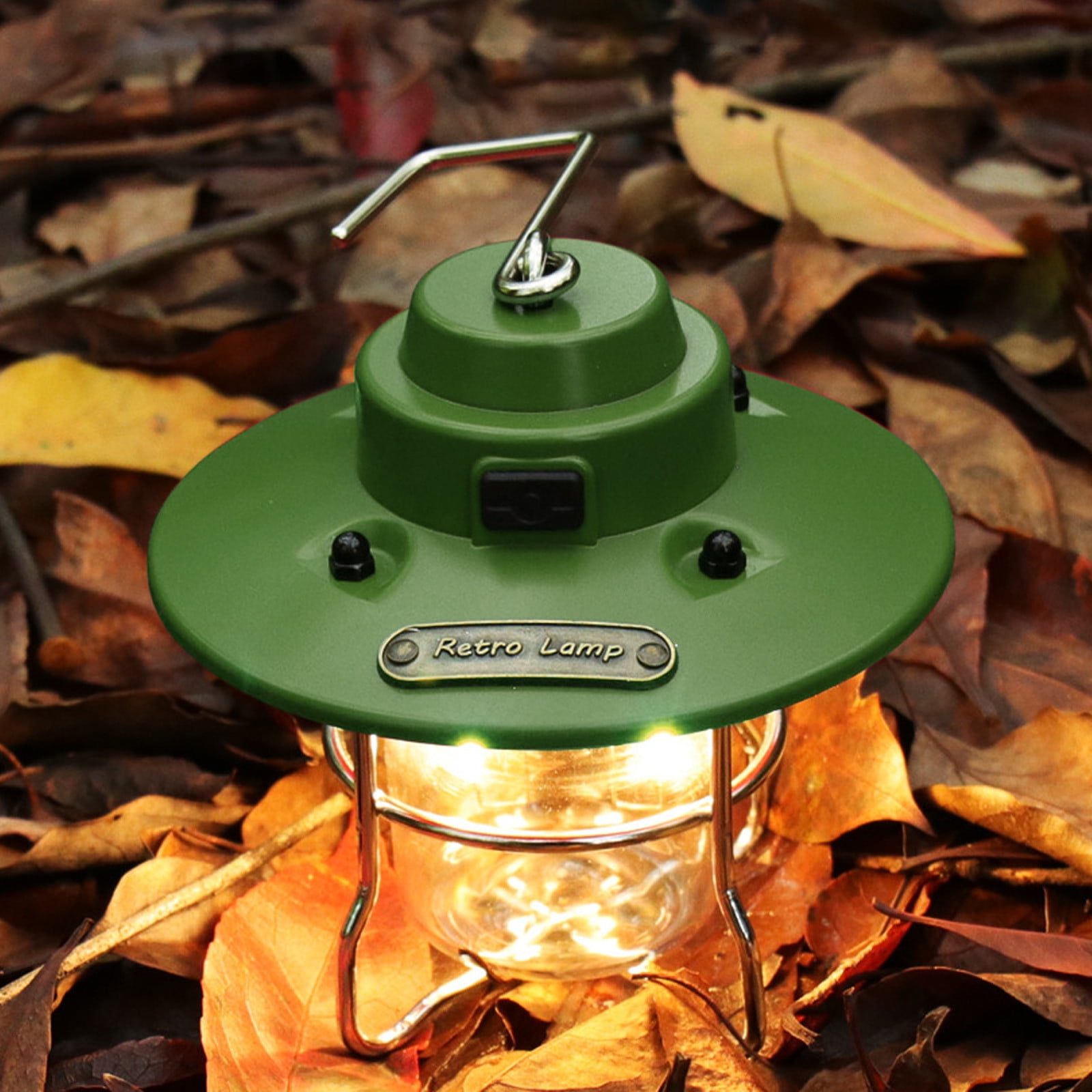 Dvkptbk Camping Lamp New Portable Retro Camping Lamp, Usb Rechargeable Camping Lantern, Hanging Dimmable Led Tent Lantern, Lightweight Camping Light F