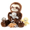 thumbnail image 1 of MorisMos 24" Sloth Stuffed Animal Mommy Sloth Plush Toy with 4 Baby Plush Toys, 1 of 9