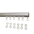 thumbnail image 1 of Curtain Rod Connection 153001-SIL2 Ceiling Curtain Track Set with Wheeled Carriers, Hooks and Pinch Clips (11' in 2 Sections-Silver), 1 of 2