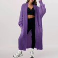 thumbnail image 2 of Comdrip Long Cardigans for Women! Long Cardigans for Women Open Front Cable Knit Cardigan Open Front Oversized Draped Sweater Outerwear Fall Cardigans for Women Purple S, 2 of 4
