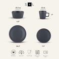 thumbnail image 2 of Stone Lain Celina Ensemble de Vaisselle en Grès 16 Pcs, Service pour 4, Gris Mat, 2 of 9