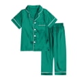 thumbnail image 2 of TBWNWG Satin Sleepwear Set For Kids Comfortable Two Piece Pajamas With Classic Button Down Design,Sizes 2-3 Years, 2 of 4