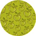 thumbnail image 1 of Ahgly Company Tapis Rond Lavable en Machine Intérieur Transitionnel Jaune Foncé Vert, 8 Pieds Rond, 1 of 7
