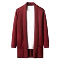thumbnail image 1 of Sweatshirts for Men Men's Solid Color Lapel Button T-Shirt Long Sleeve Cardigan, 1 of 3